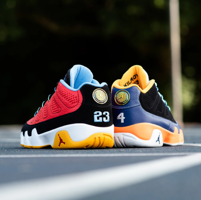 Air Jordan 9 Low Mismatched Sneakers - Multicolor