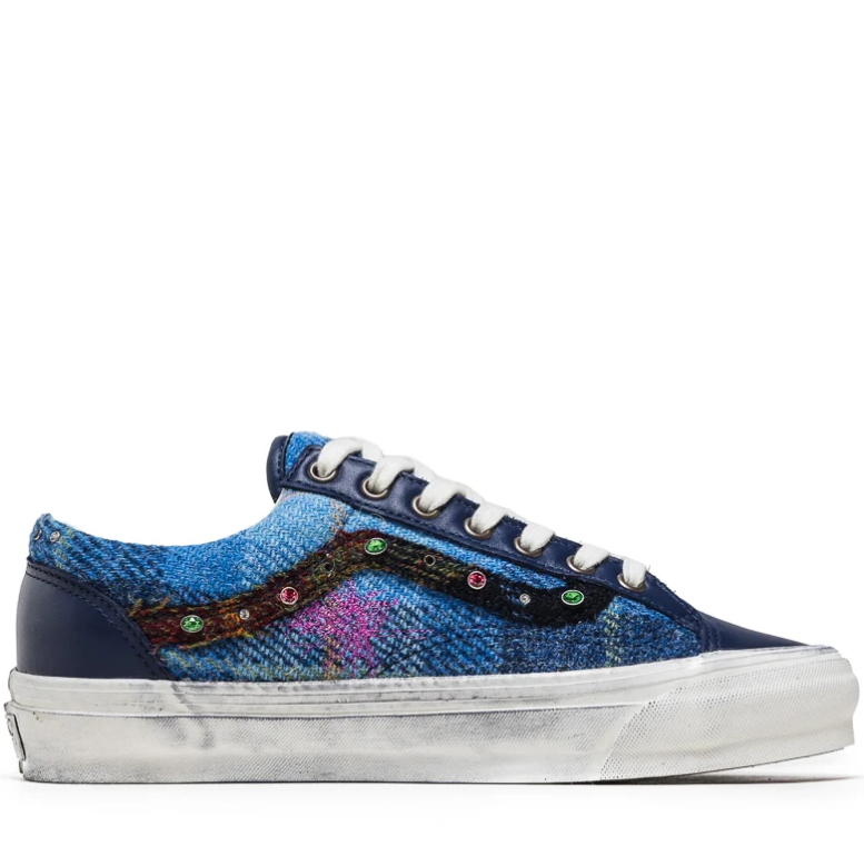 Vans Embellished Low-Top Sneakers - Blue Denim Look & Navy