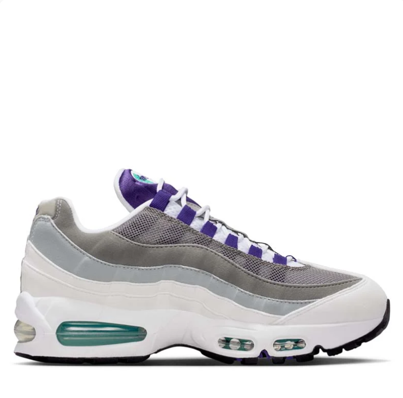Nike Air Max 95 Sneakers - White, Grey, Purple & Teal