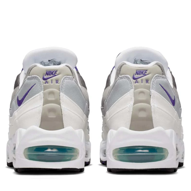 Nike Air Max 95 Sneakers - White, Grey, Purple & Teal
