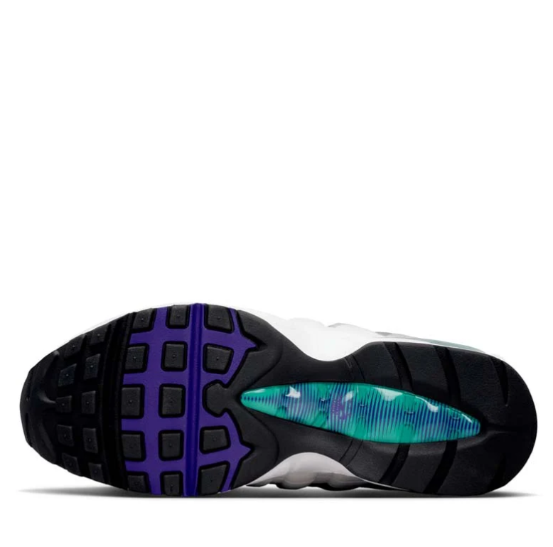 Nike Air Max 95 Sneakers - White, Grey, Purple & Teal