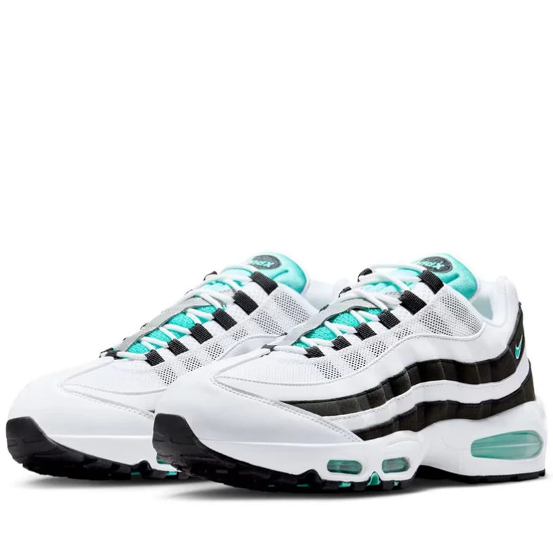 Nike Air Max 95 Sneakers - White, Black & Teal
