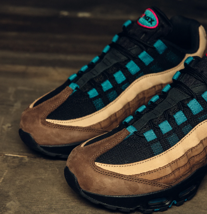 Nike Air Max 95 Sneakers - Brown, Tan, Black & Teal