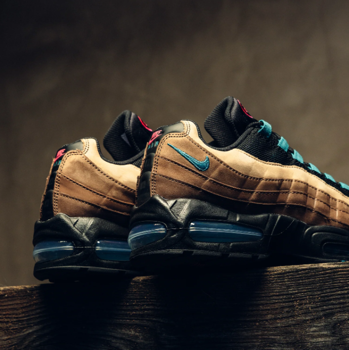 Nike Air Max 95 Sneakers - Brown, Tan, Black & Teal