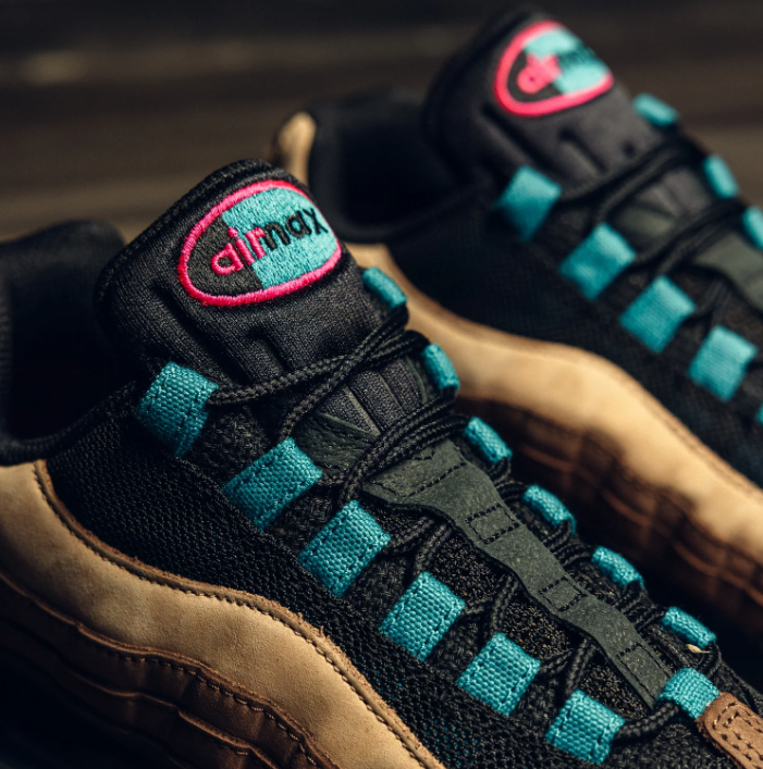 Nike Air Max 95 Sneakers - Brown, Tan, Black & Teal