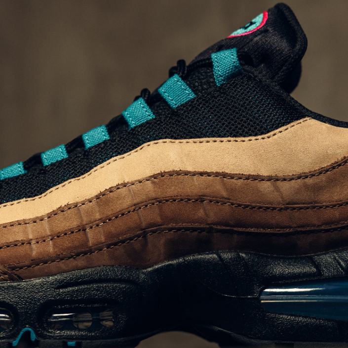 Nike Air Max 95 Sneakers - Brown, Tan, Black & Teal
