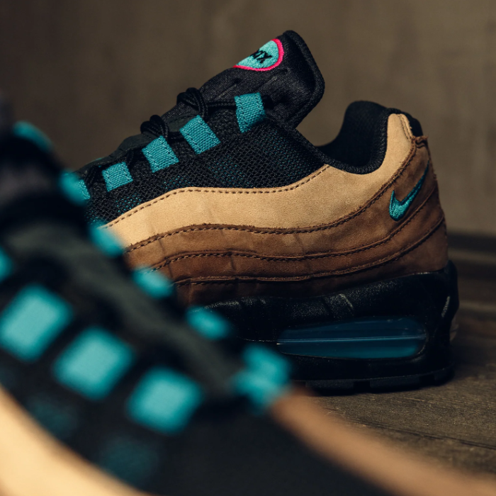 Nike Air Max 95 Sneakers - Brown, Tan, Black & Teal