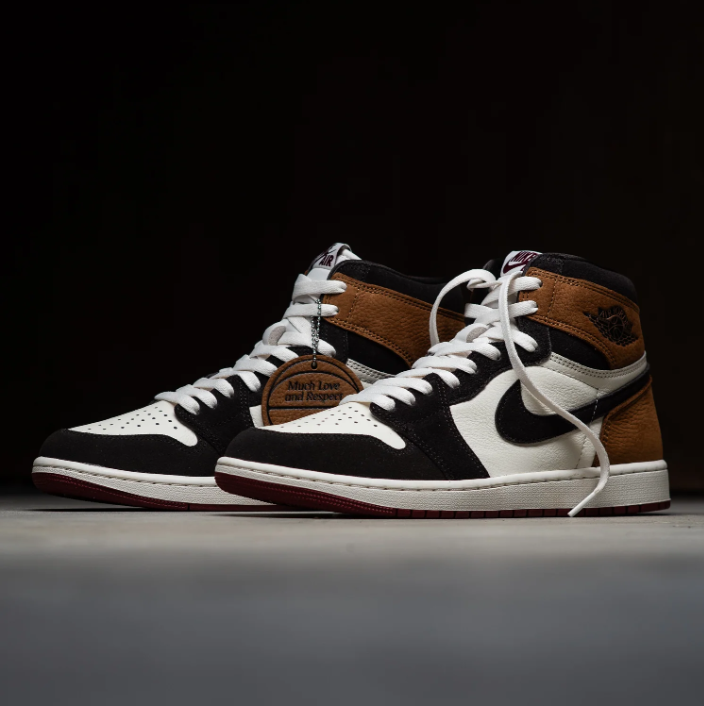 Air Jordan 1 High Sneakers - Brown, Black & White