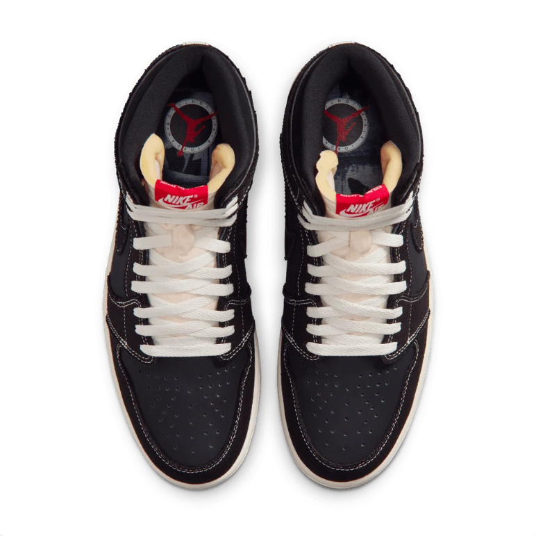 Air Jordan 1 High Sneakers - Black & Gum with Contrast Stitching