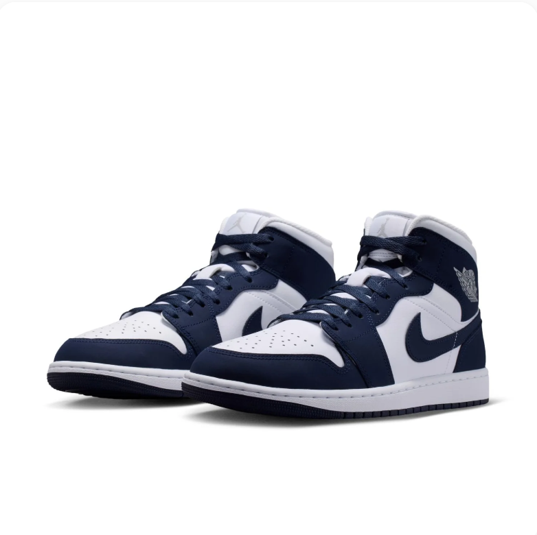 Air Jordan 1 Mid Sneakers - Navy & White