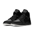 Air Jordan 1 Mid Sneakers - Black & White with Textured Overlays