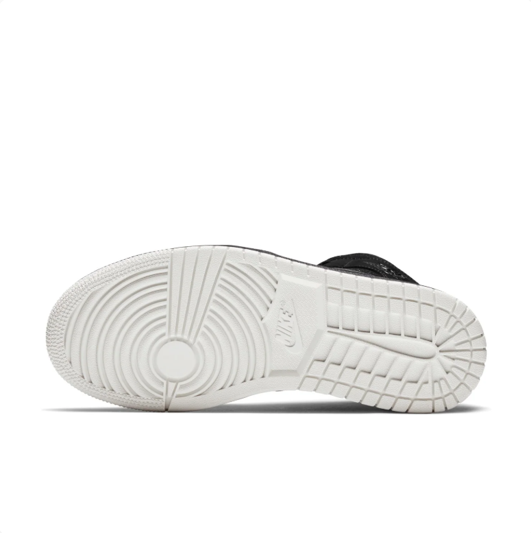 Air Jordan 1 Mid Sneakers - Black & White with Textured Overlays