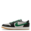 Air Jordan 1 Low Sneakers - Black, White & Green with Gum Outsole