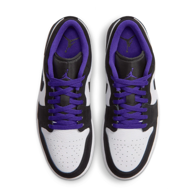 Air Jordan 1 Low Sneakers - Black, White & Purple