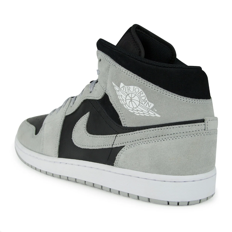 Air Jordan 1 Mid Sneakers - Black & Light Grey
