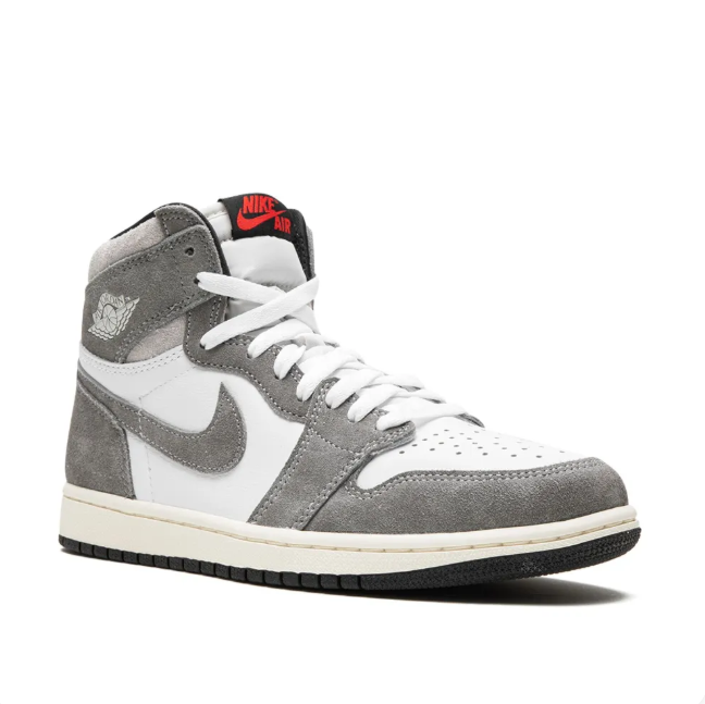 Air Jordan 1 High Sneakers - Grey & White with Cream Midsole