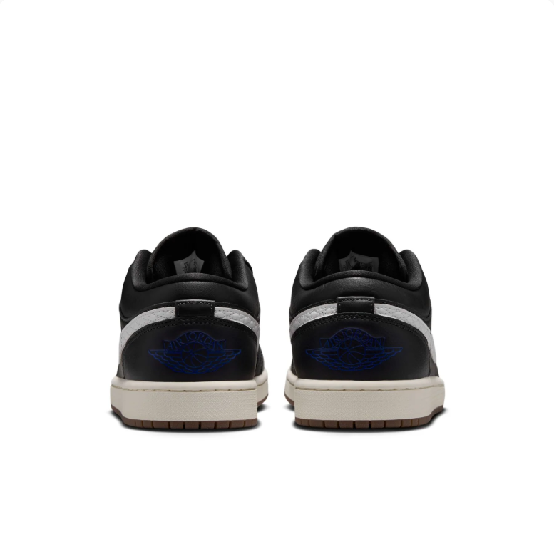 Air Jordan 1 Low Sneakers - Black & White with Gum Outsole