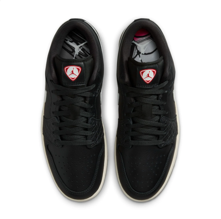 Air Jordan 1 Low Sneakers - Black & White with Gum Outsole