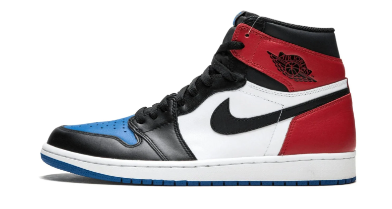 Air Jordan 1 High Sneakers - Mismatched Red, Blue, Black & White