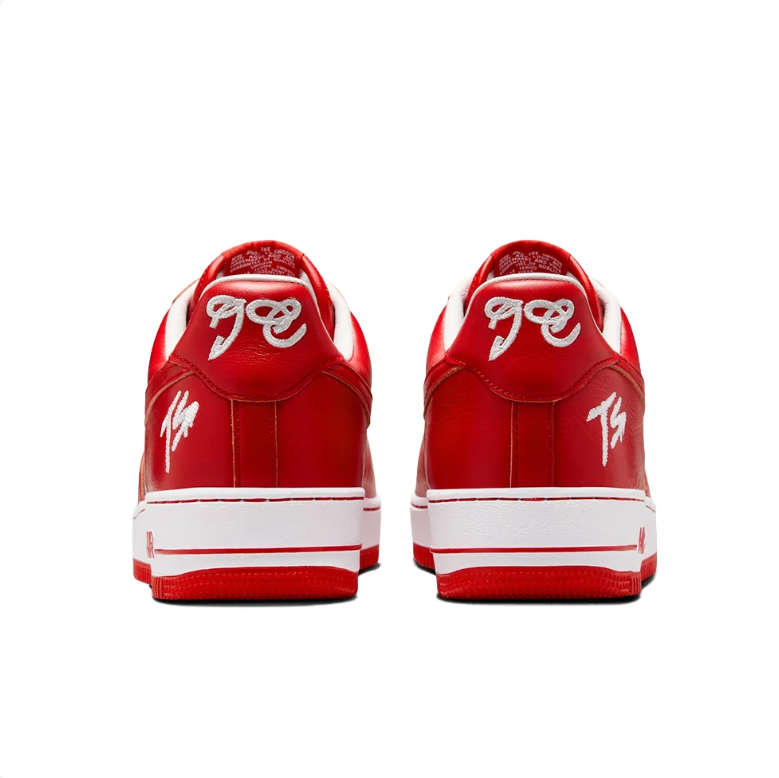 Nike Air Force 1 Low Sneakers - Red & White with Embroidered Details