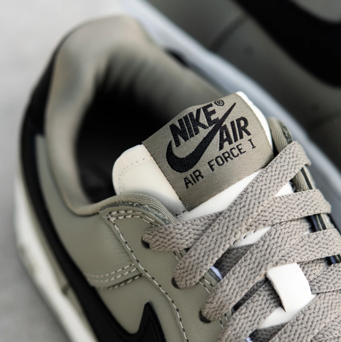 Nike Air Force 1 Low Sneakers - Grey & Black with White Midsole