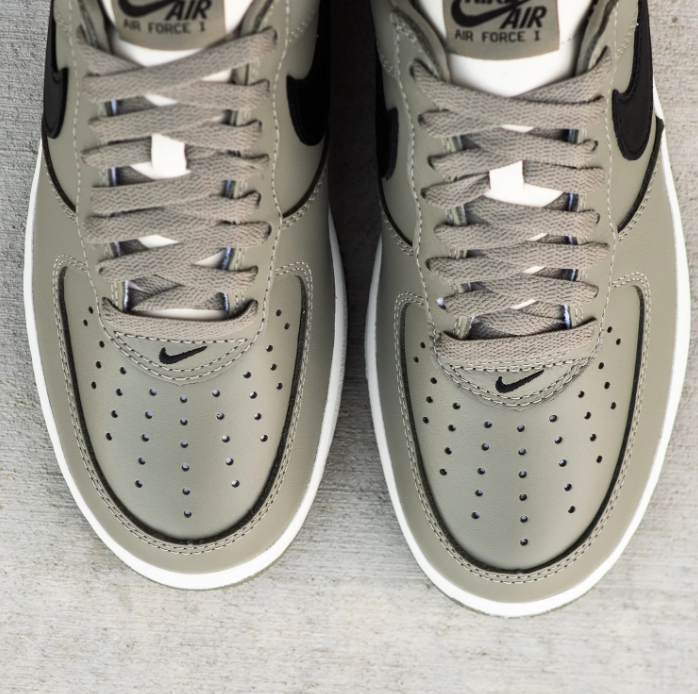 Nike Air Force 1 Low Sneakers - Grey & Black with White Midsole