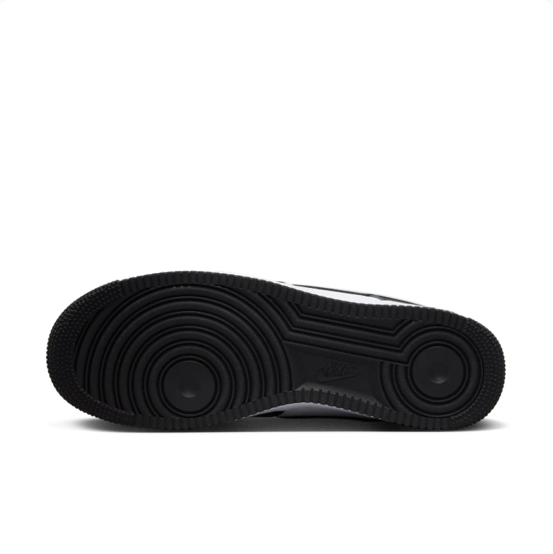 Nike Air Force 1 Low Sneakers - Black & White with Outlined Swoosh
