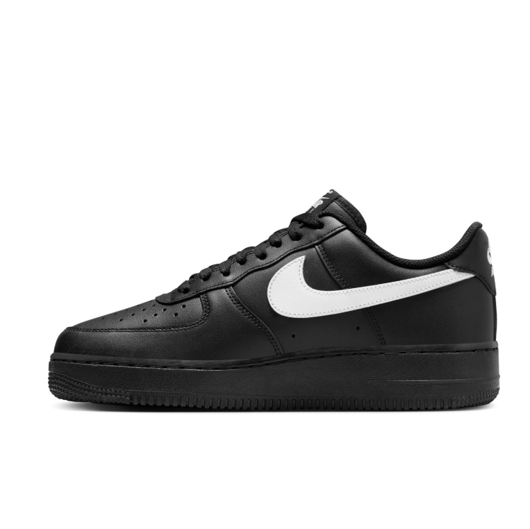 Nike Air Force 1 Low Sneakers - Black with White Swoosh