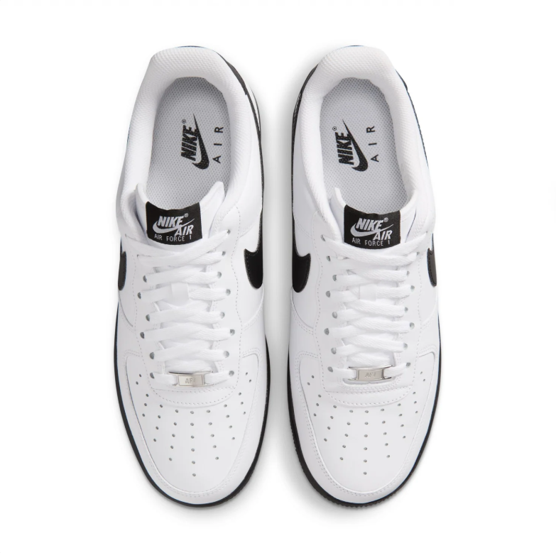 Nike Air Force 1 Low Sneakers - White & Black with Black Sole