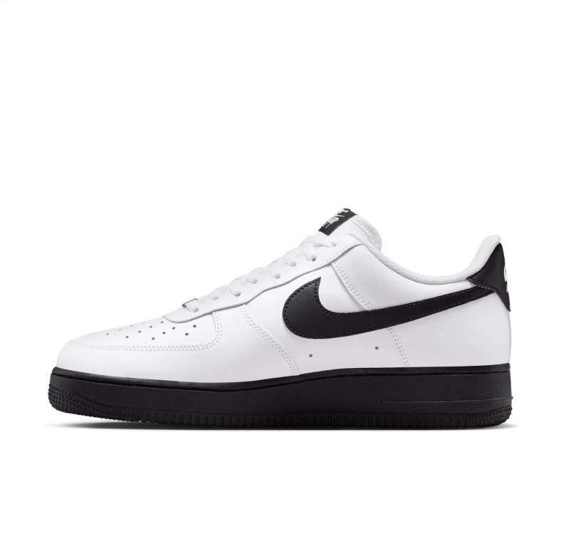 Nike Air Force 1 Low Sneakers - White & Black with Black Sole