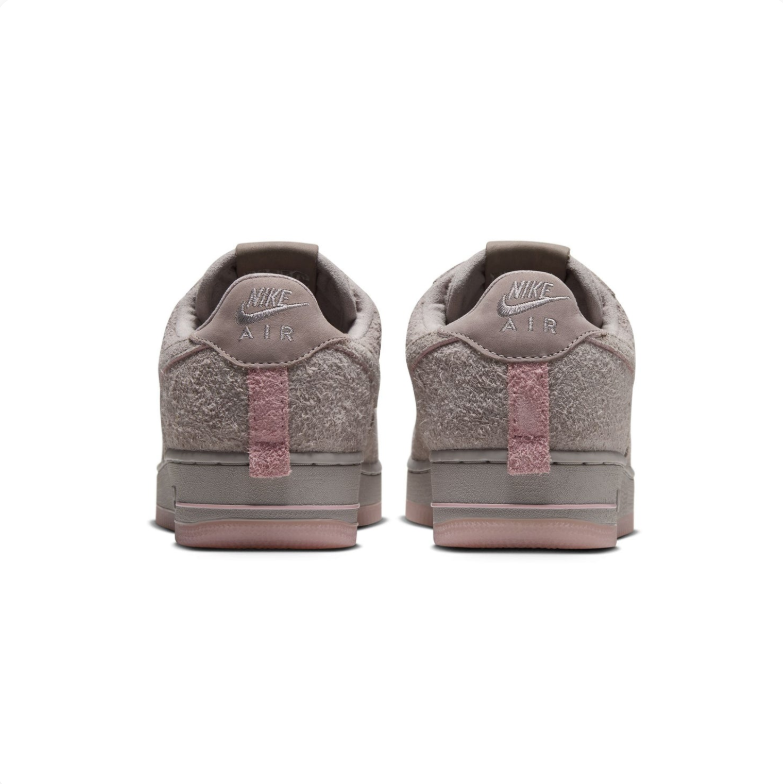 Nike Air Force 1 Low Sneakers - Taupe Grey with Pink Accents