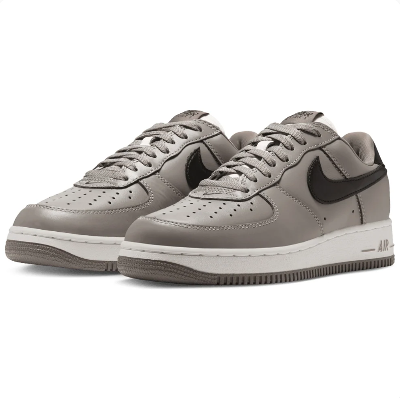 Nike Air Force 1 Low Sneakers - Grey & Black with White Midsole