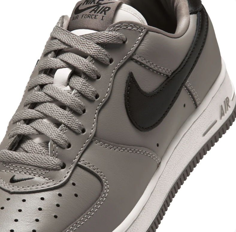Nike Air Force 1 Low Sneakers - Grey & Black with White Midsole