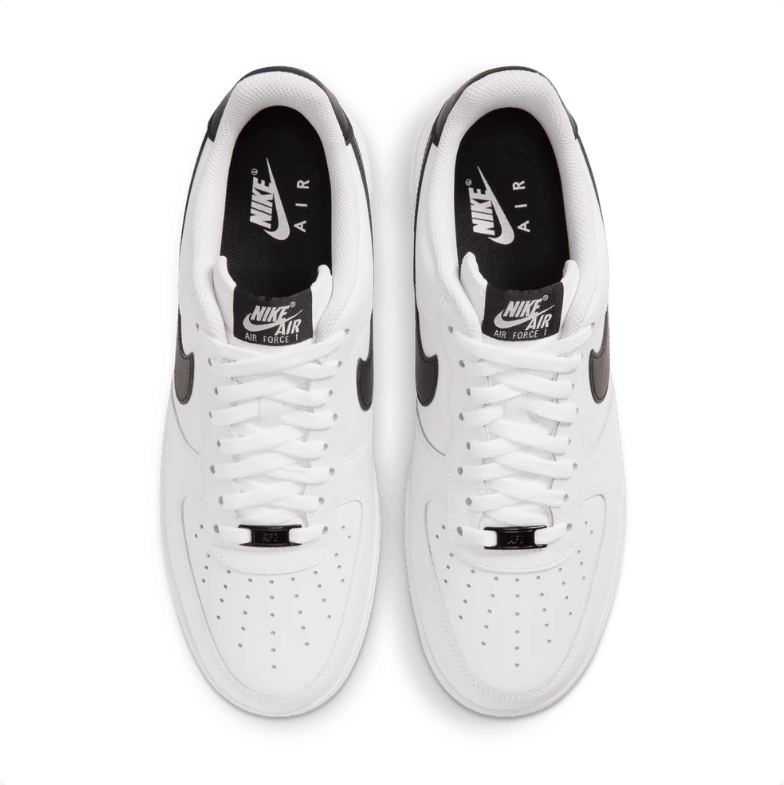 Nike Air Force 1 Low Sneakers - White & Black with Gum Outsole