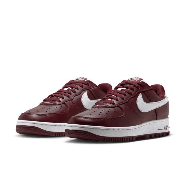 Nike Air Force 1 Low Sneakers - Burgundy & White