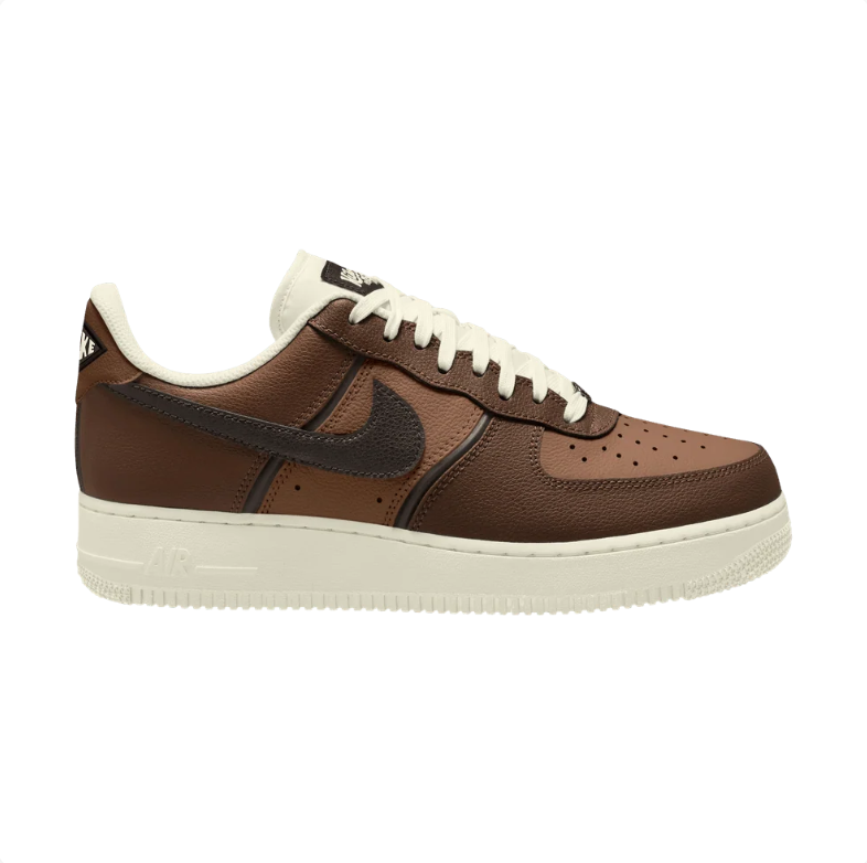 Nike Air Force 1 Low Sneakers - Brown & Tan with Cream Sole