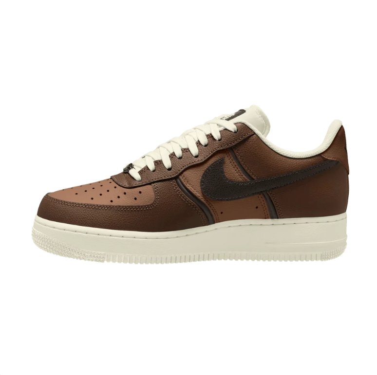 Nike Air Force 1 Low Sneakers - Brown & Tan with Cream Sole
