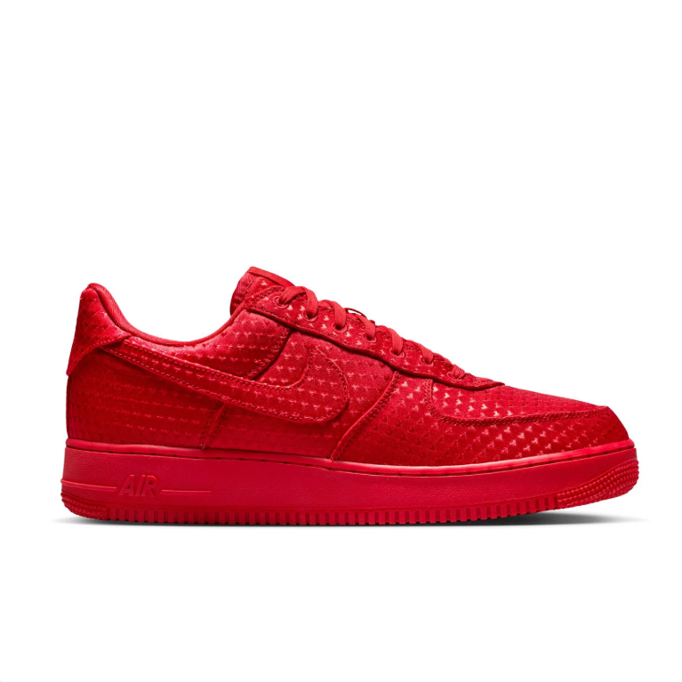 Nike Air Force 1 Low Sneakers - All Red with Textured Upper
