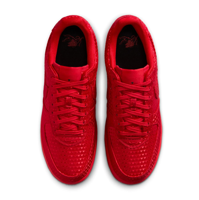 Nike Air Force 1 Low Sneakers - All Red with Textured Upper