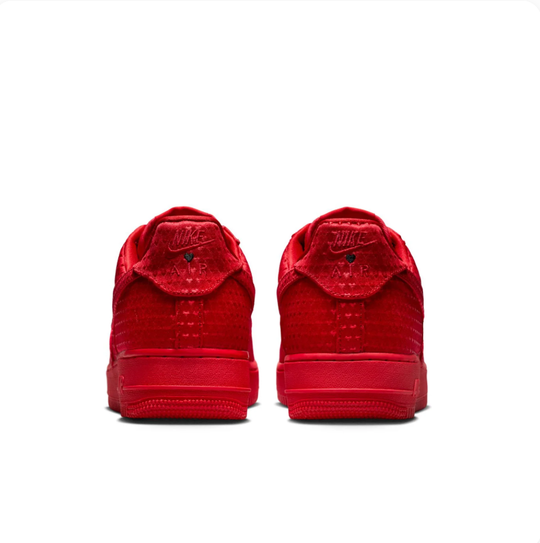 Nike Air Force 1 Low Sneakers - All Red with Textured Upper