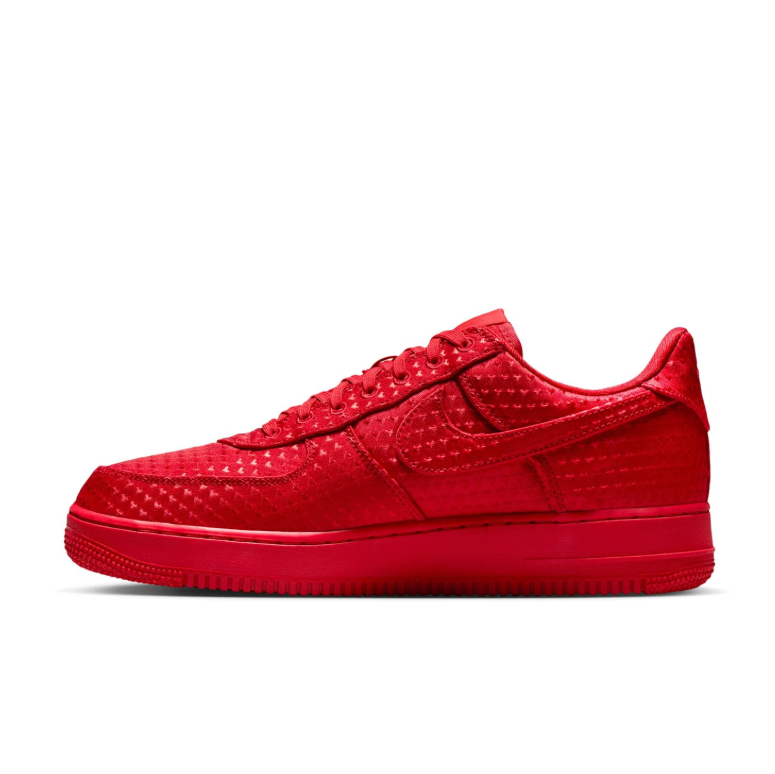 Nike Air Force 1 Low Sneakers - All Red with Textured Upper