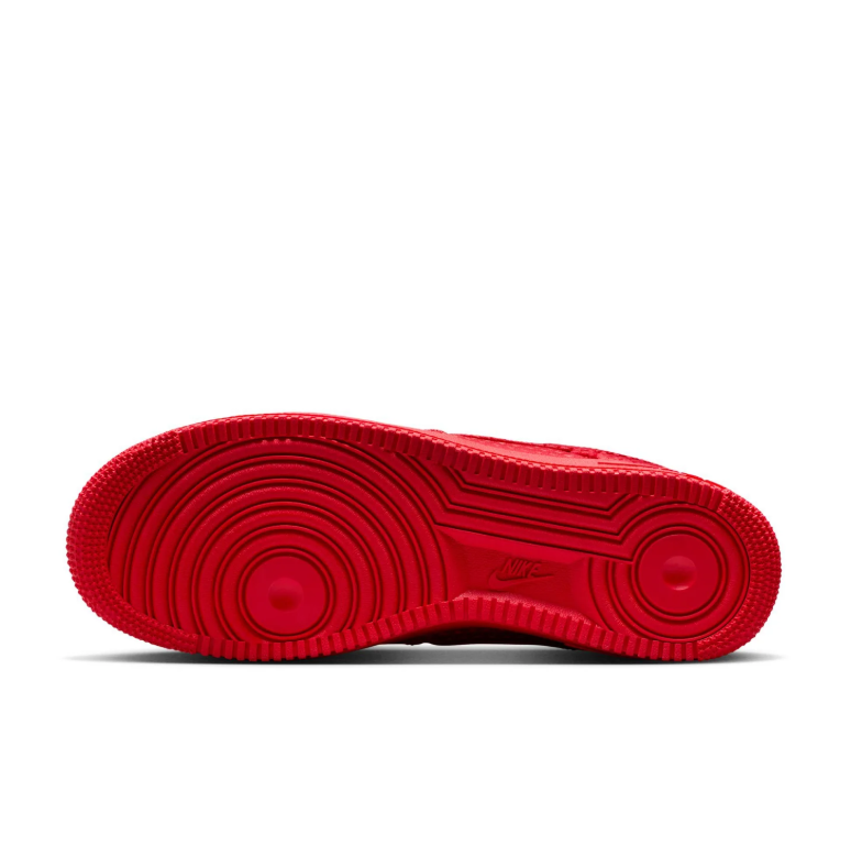 Nike Air Force 1 Low Sneakers - All Red with Textured Upper