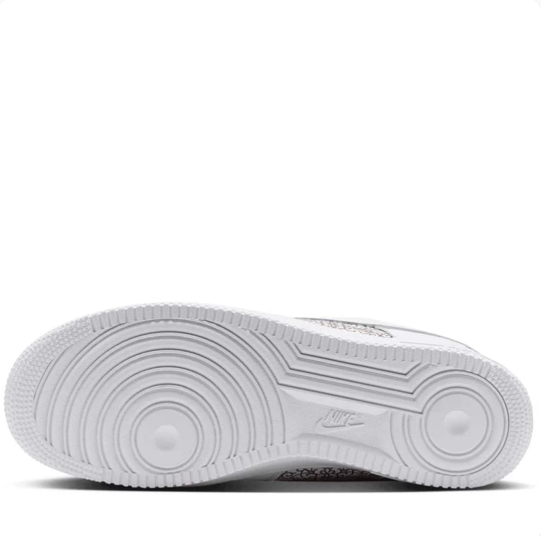 Nike Air Force 1 Low Sneakers - White with Ornamental Pattern