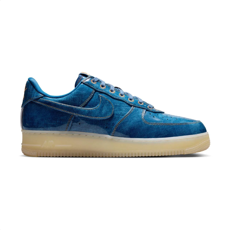 Nike Air Force 1 Low Sneakers - Blue with Cream Sole