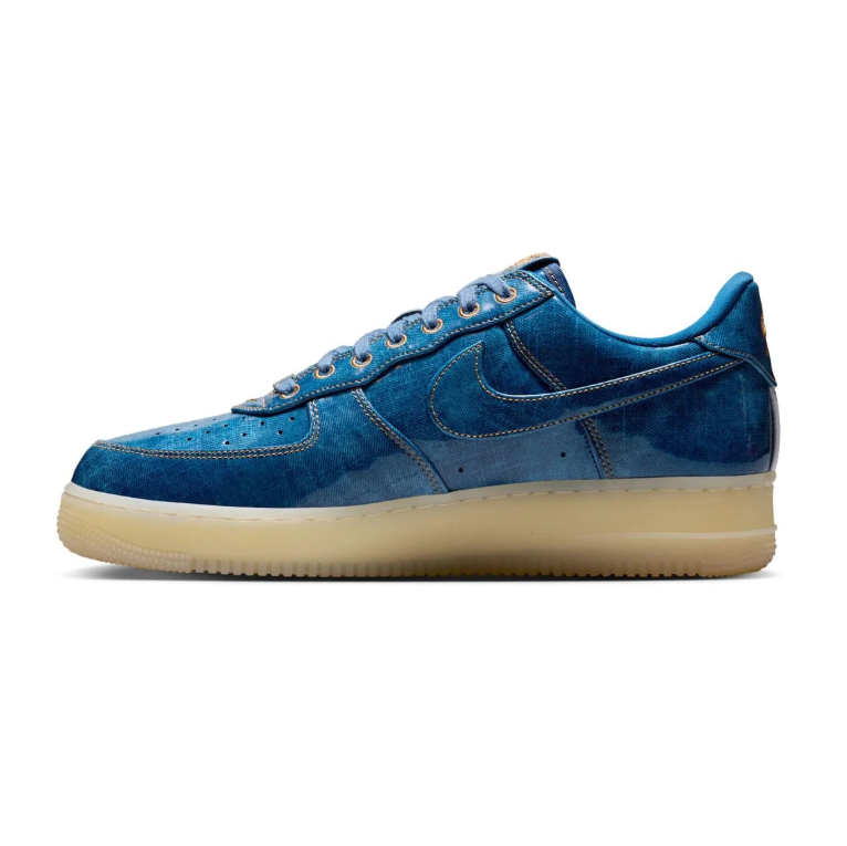 Nike Air Force 1 Low Sneakers - Blue with Cream Sole