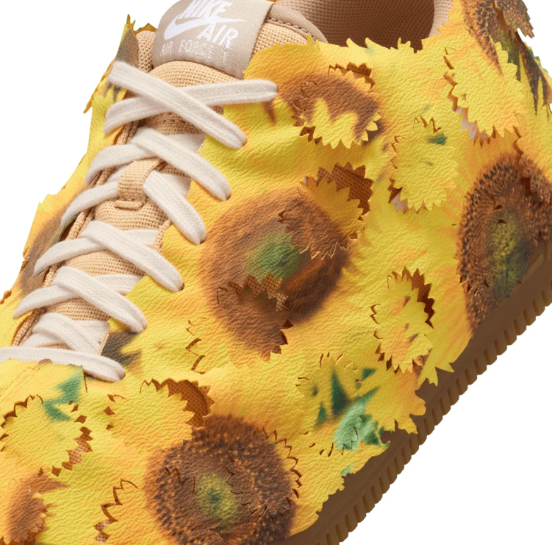 Nike Air Force 1 Low Sneakers - Yellow Sunflower Overlays with Gum Sole