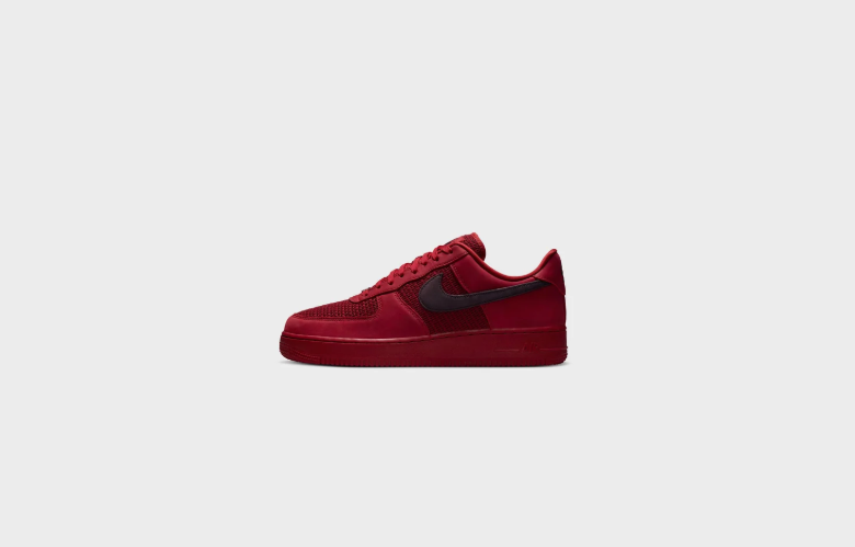 Nike Air Force 1 Low Sneakers - Red with Black Swoosh