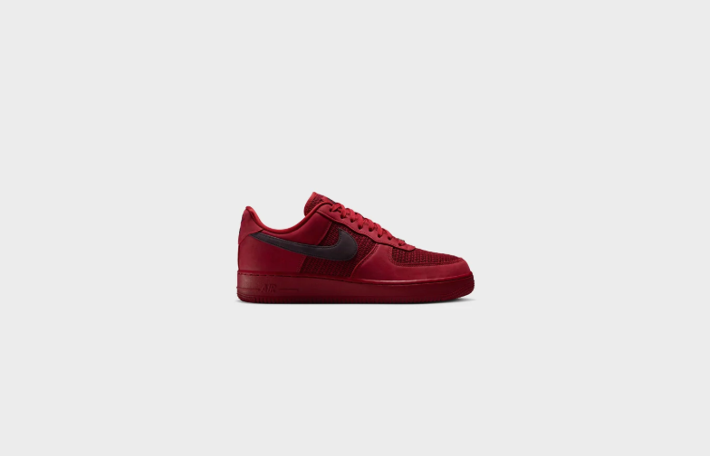 Nike Air Force 1 Low Sneakers - Red with Black Swoosh