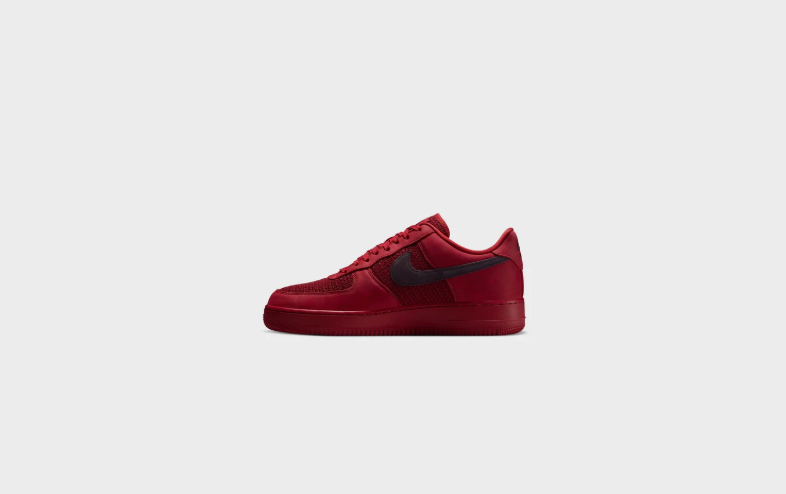Nike Air Force 1 Low Sneakers - Red with Black Swoosh
