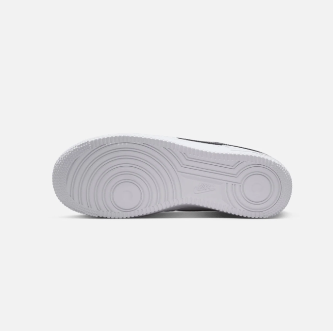 Nike Air Force 1 Low Sneakers - White with Glossy Black Swoosh